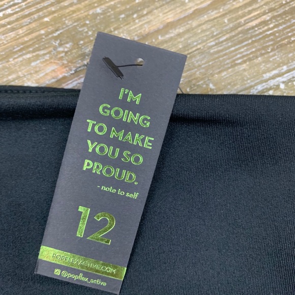 Popflex PinUp Black Capri Mesh Leggings with pockets NWT workout loungewear yoga - Picture 6 of 11